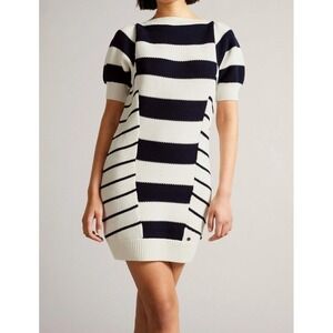 Women's Ted Baker Puff Sleeve Stripe Sweater Dress Size 1/US 4